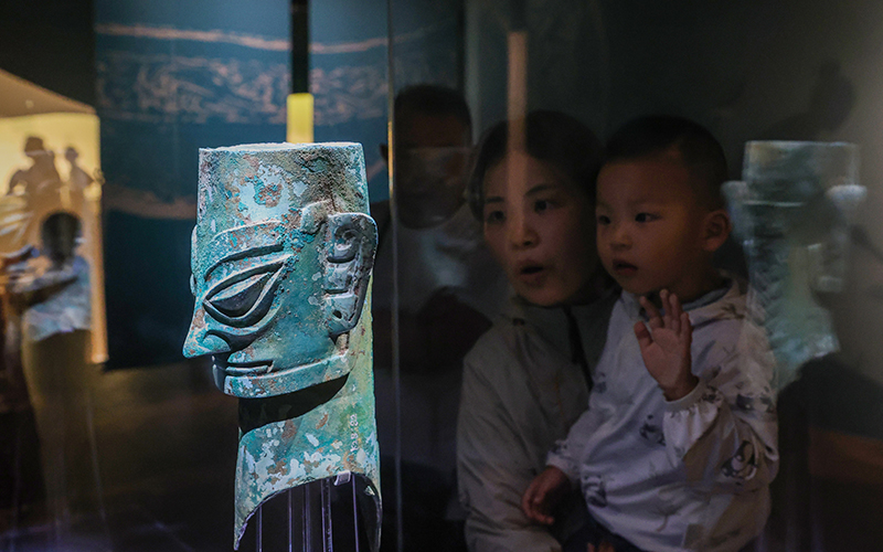 三星堆出土铜人头像“造访”芜湖